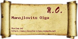 Manojlovits Olga névjegykártya